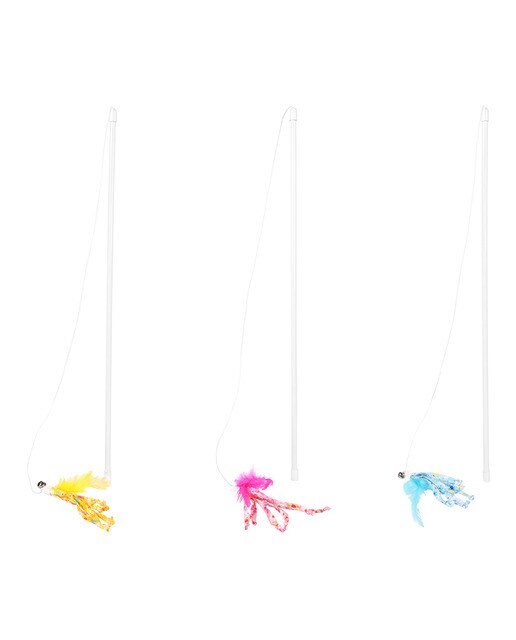Juguete Flamingo para gatos caña con plumas