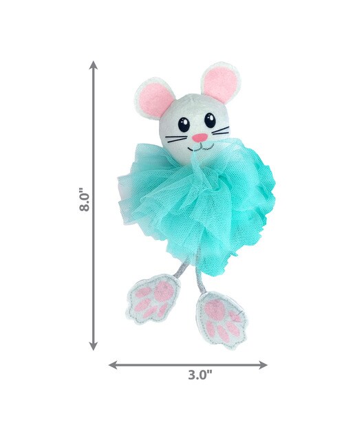 Juguete Kong para gatos peluche ratona bailarina Flingaroo Tutú Gris / Rosa-2