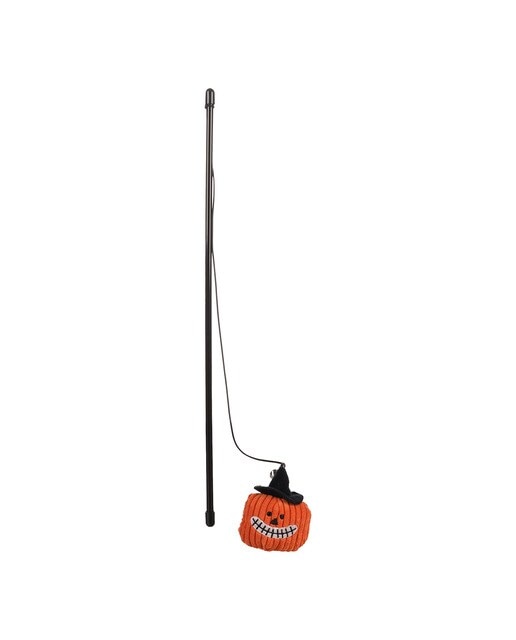 Flamingo - Juguete Flamingo para gatos caña Pumpo con calabaza Halloween