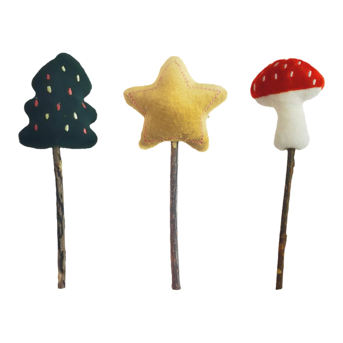 Fred & Rita – Set de juguetes Fred & Rita para gatos palitos. Marrón Talla 13,5 cm