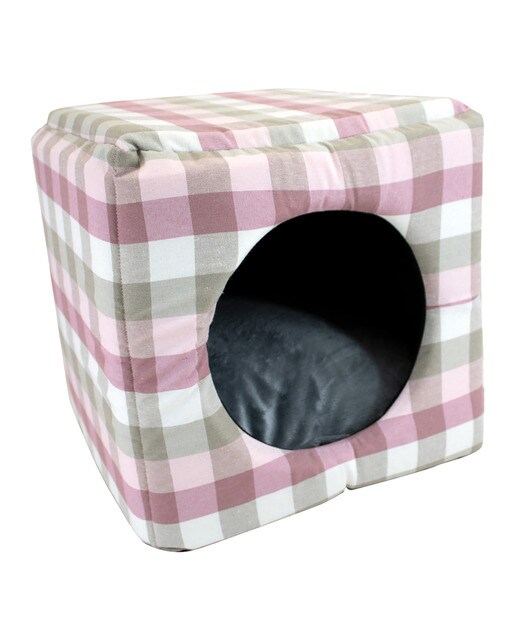 Cubo Yagu para gatos y perros pequeños cuadros Malva-2