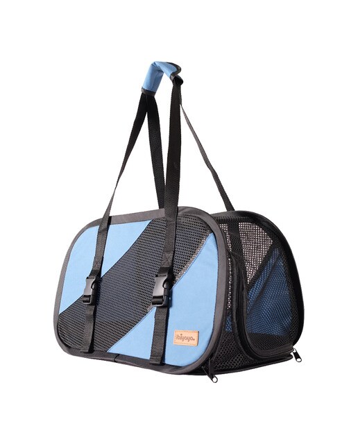 Imagen 2 de Bolso transportín Ibiyaya para perros y gatos plegable Azul / Negro