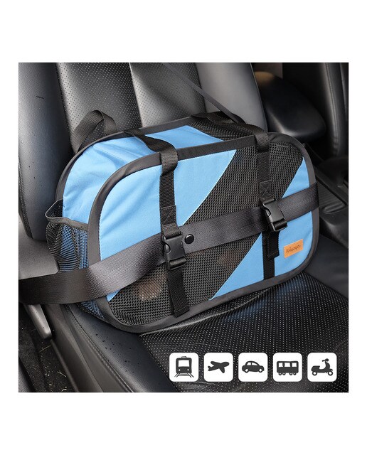Imagen 5 de Bolso transportín Ibiyaya para perros y gatos plegable Azul / Negro