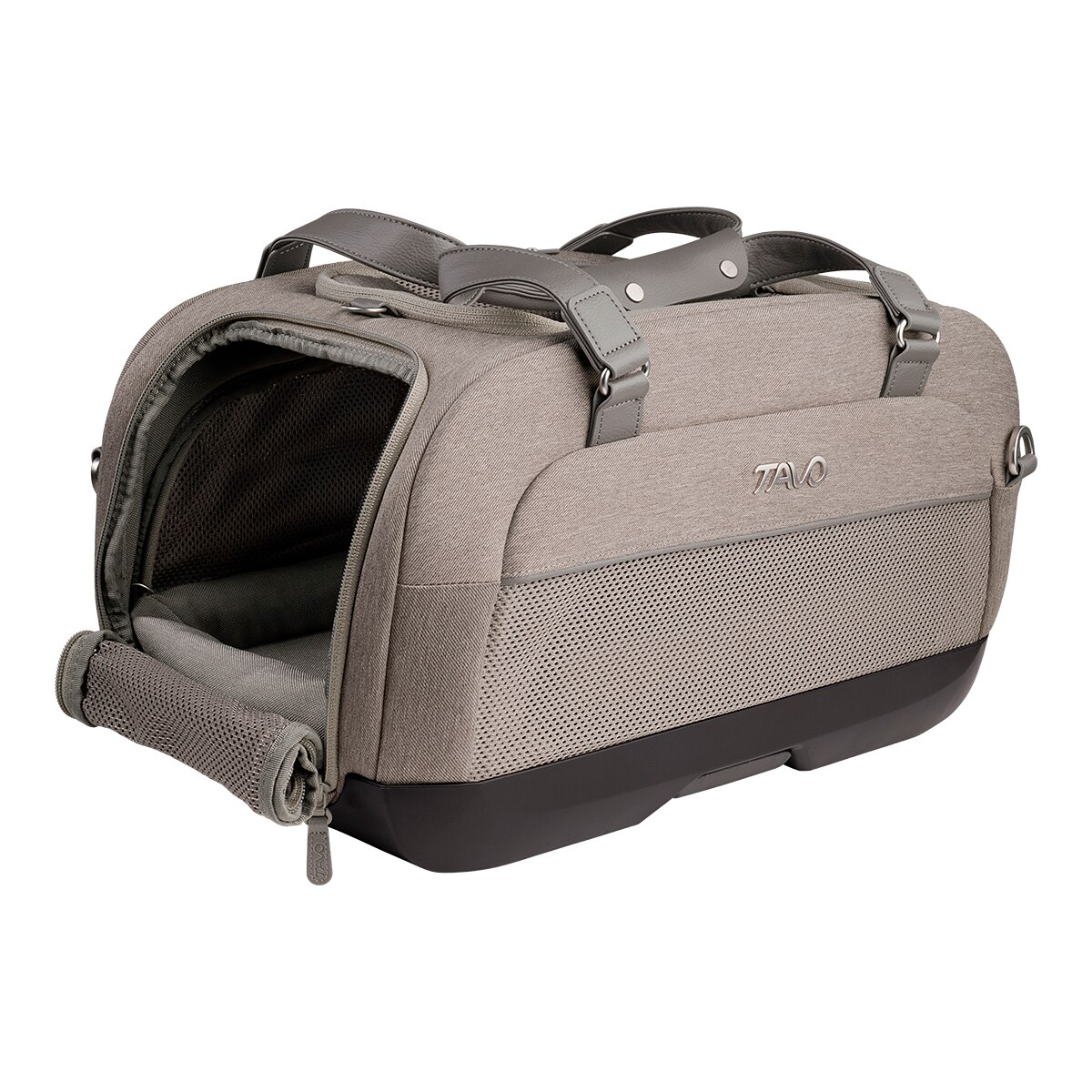 Imagen 3 de Transportín para coche con sistema de protección para perros y gatos Tavo Pets Dupree II Gris
