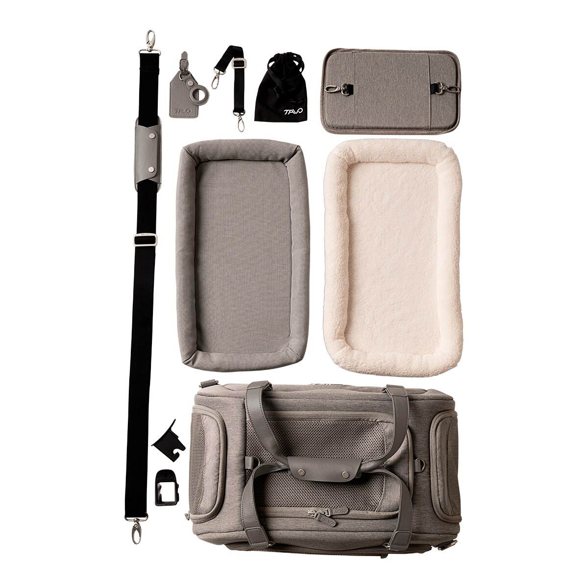 Imagen 5 de Transportín para coche con sistema de protección para perros y gatos Tavo Pets Dupree II Gris