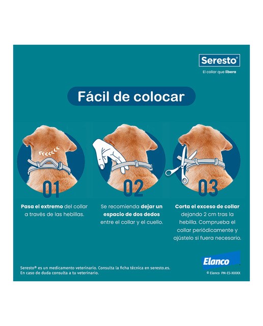 Seresto 1,25 g + 0,56 g collar medicamentoso para perros 8 kg 16