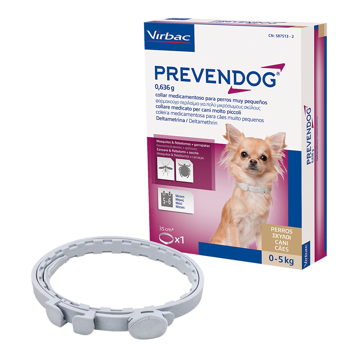 Prevendog 0,636 g collar medicamentoso para perros muy pequeños 2