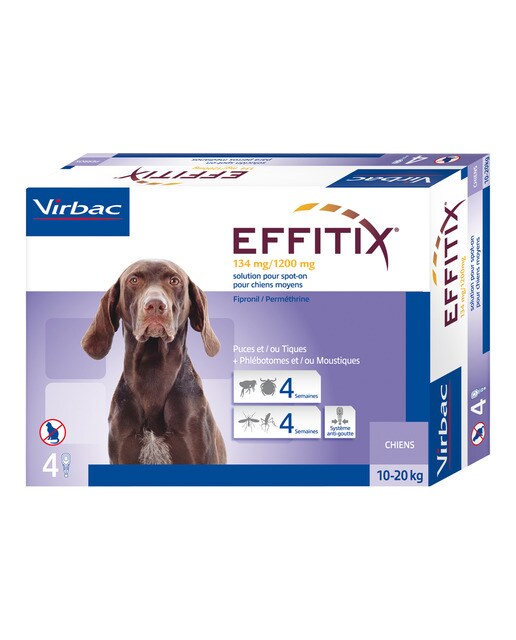 Effitix - Effitix 134 mg-1200 mg solución para unción dorsal puntual para perros medianos