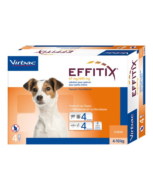 Effitix - Effitix 67 mg-600 mg solución para unción dorsal puntual para perros pequeños