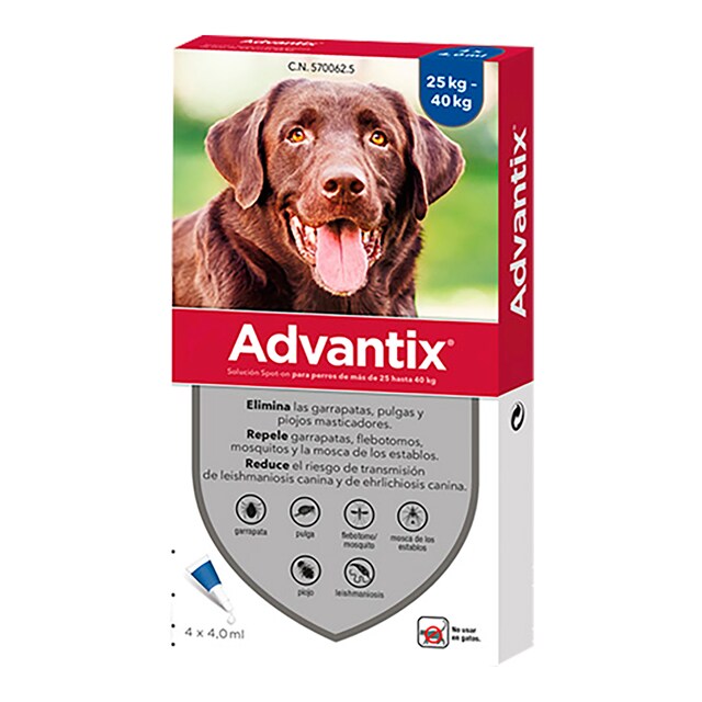 Advantix 400 mg + 2000 mg solución spot-on para perros (> 25 kg <40 kg)