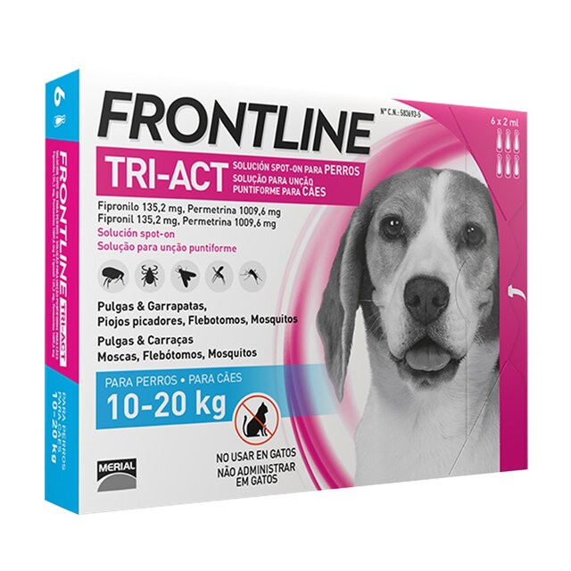 Frontline Tri-Act 135,2 mg / 1 009,6 mg solución spot-on para perros 10-20 kg