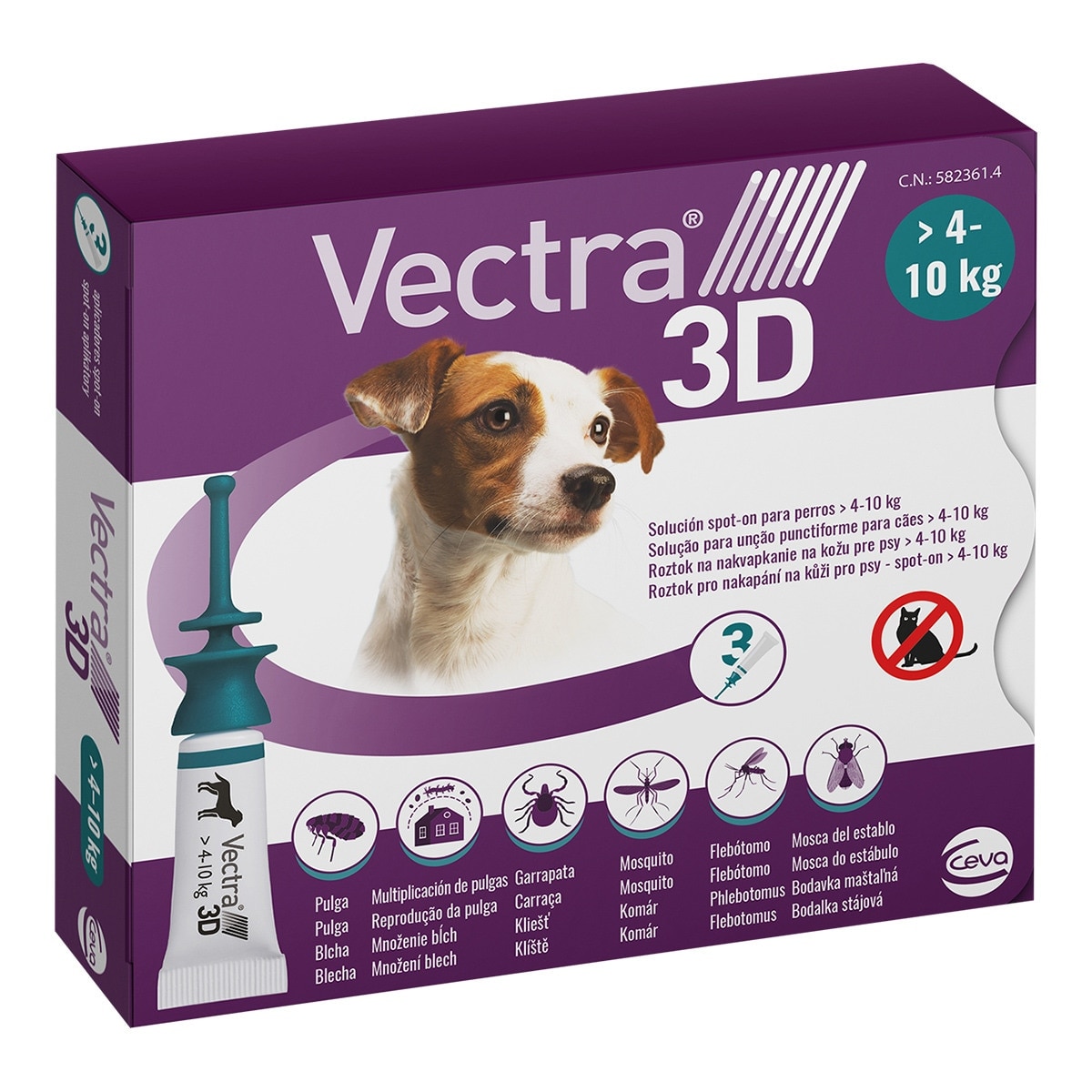 Vectra - Vectra 3D 87 mg dinotefuran, 7.7 mg pyriproxyfen, 635 mg permethrin - Spot-on solution