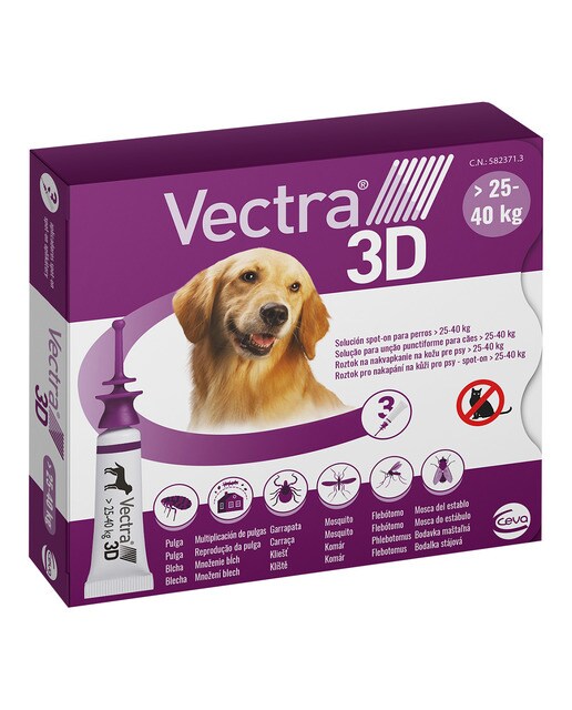 Vectra - Vectra 3D 256 mg dinotefuran, 22.7 mg pyriproxyfen, 1865 mg permethrin - Spot-on solution