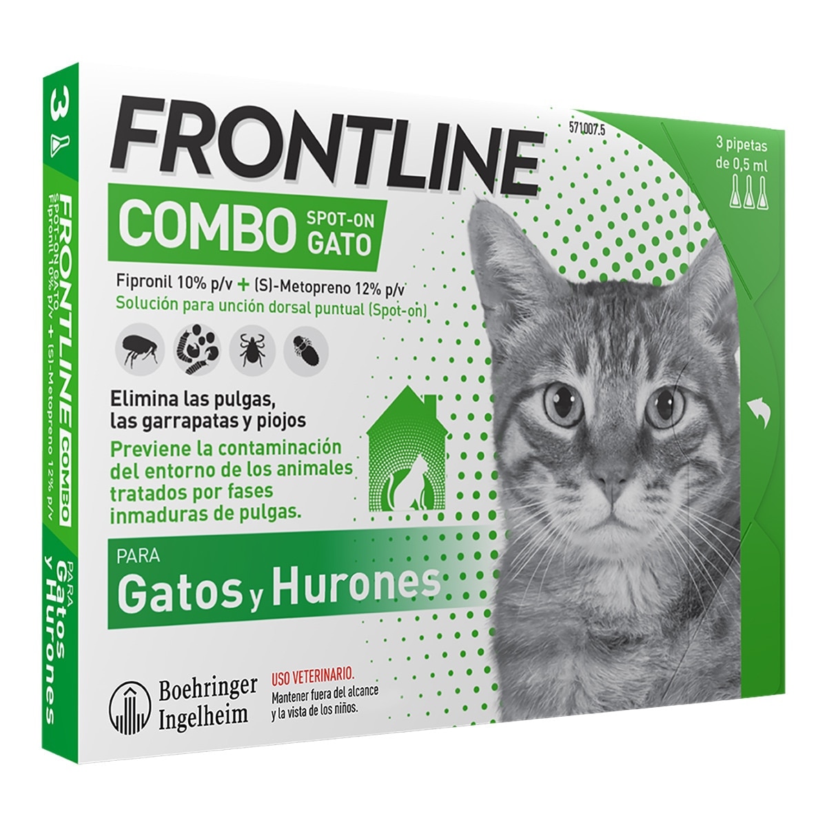 Frontline Combo - Frontline Combo 50,00 mg - 60,00 mg solución spot-on para gatos