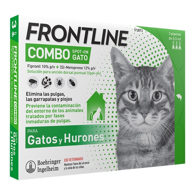 Frontline Combo 50,00 mg / 60,00 mg solución spot-on para gatos