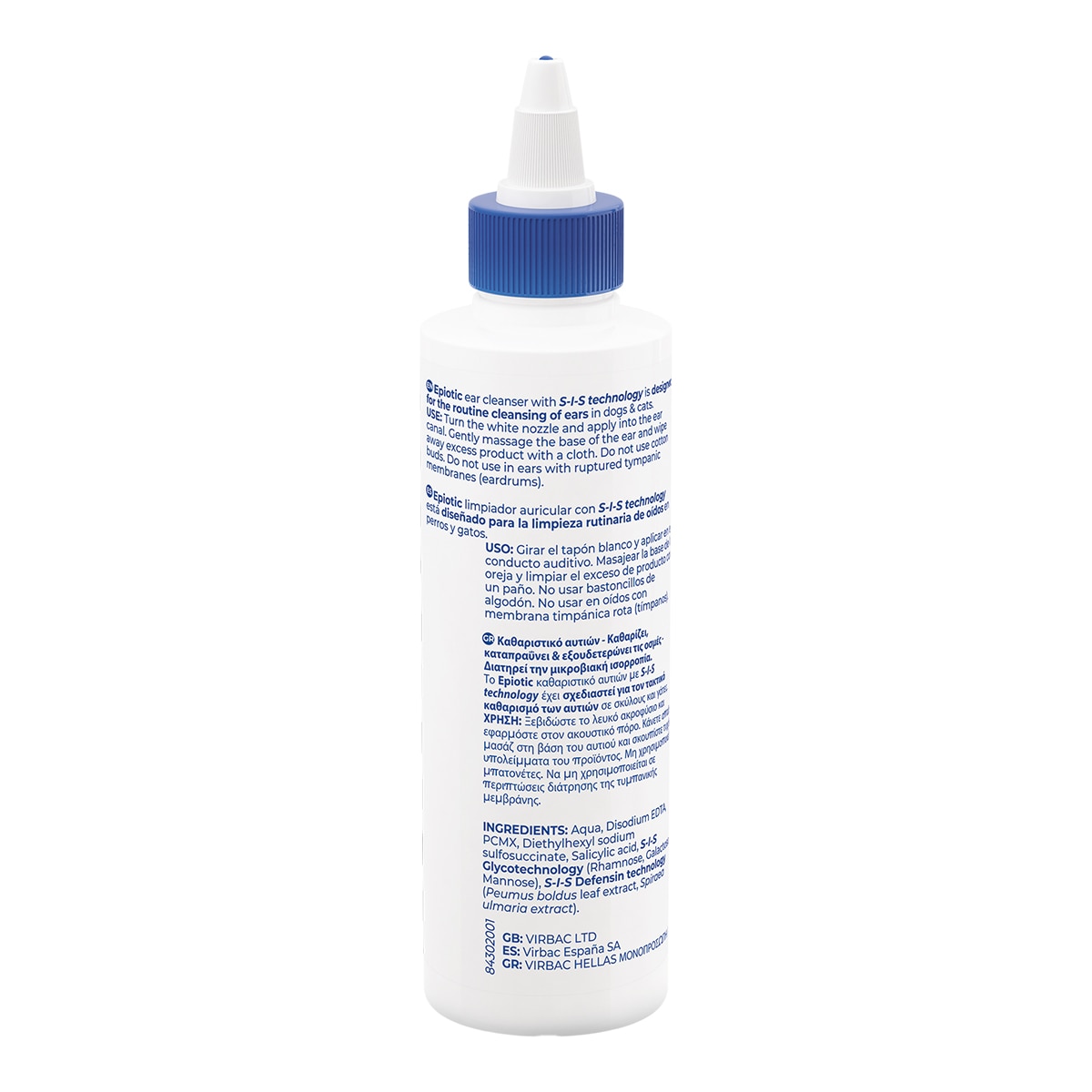 Solución limpiadora auricular Virbac para perros y gatos Epi Otic 125 ml 2