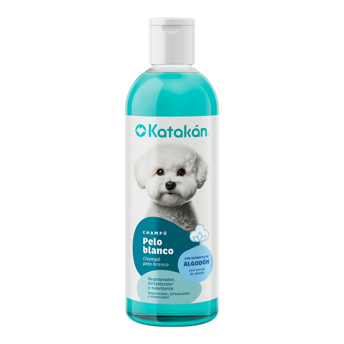 Katakán - Champú Katakán para perros de pelo blanco con extractos de algodón 400 ml