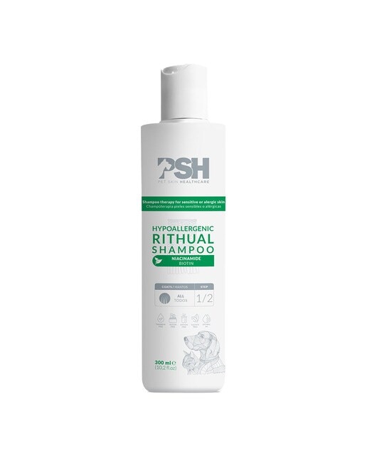 PSH Cosmetics - Champú hipoalergénico PSH Cosmetics para perros y gatos Rithual 300 ml