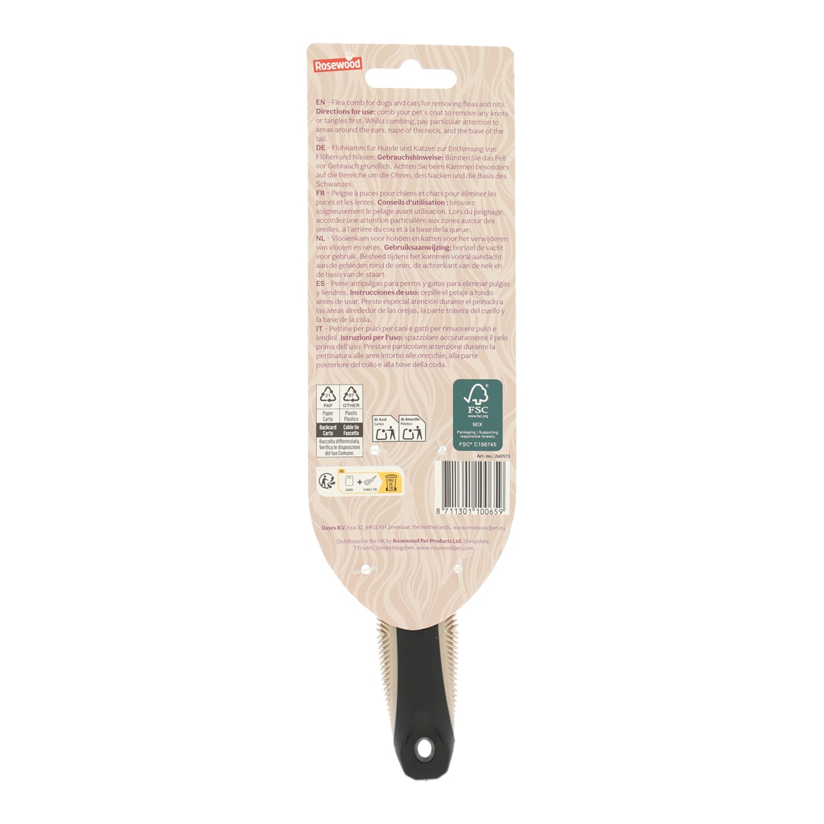 Peine antipulgas Rosewood para perros y gatos 2