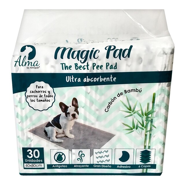 Empapadores ultra absorbentes Alma by Almapet para perros Magic Pad 30 uds