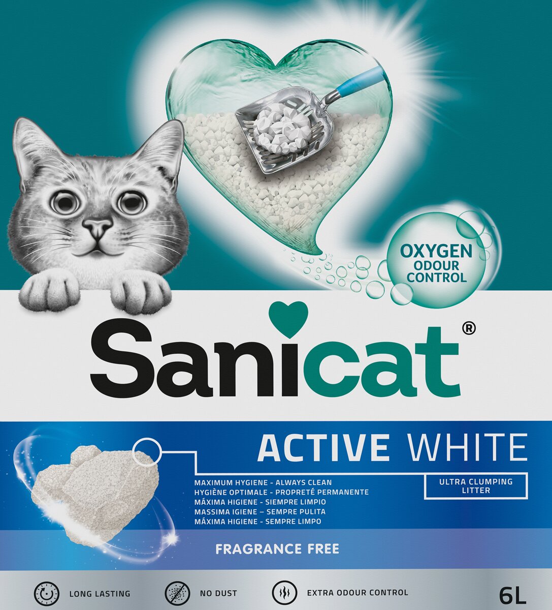 Sanicat - Arena aglomerante Sanicat para gatos Active White 6 L