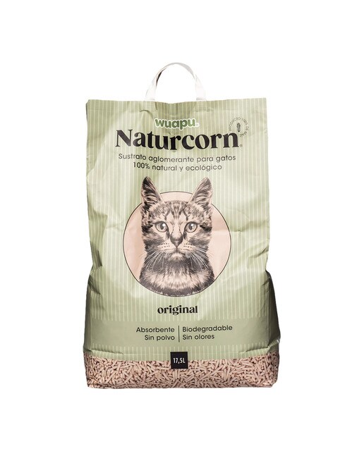 Wuapu - Arena absorbente Wuapu Naturcorn para gatos