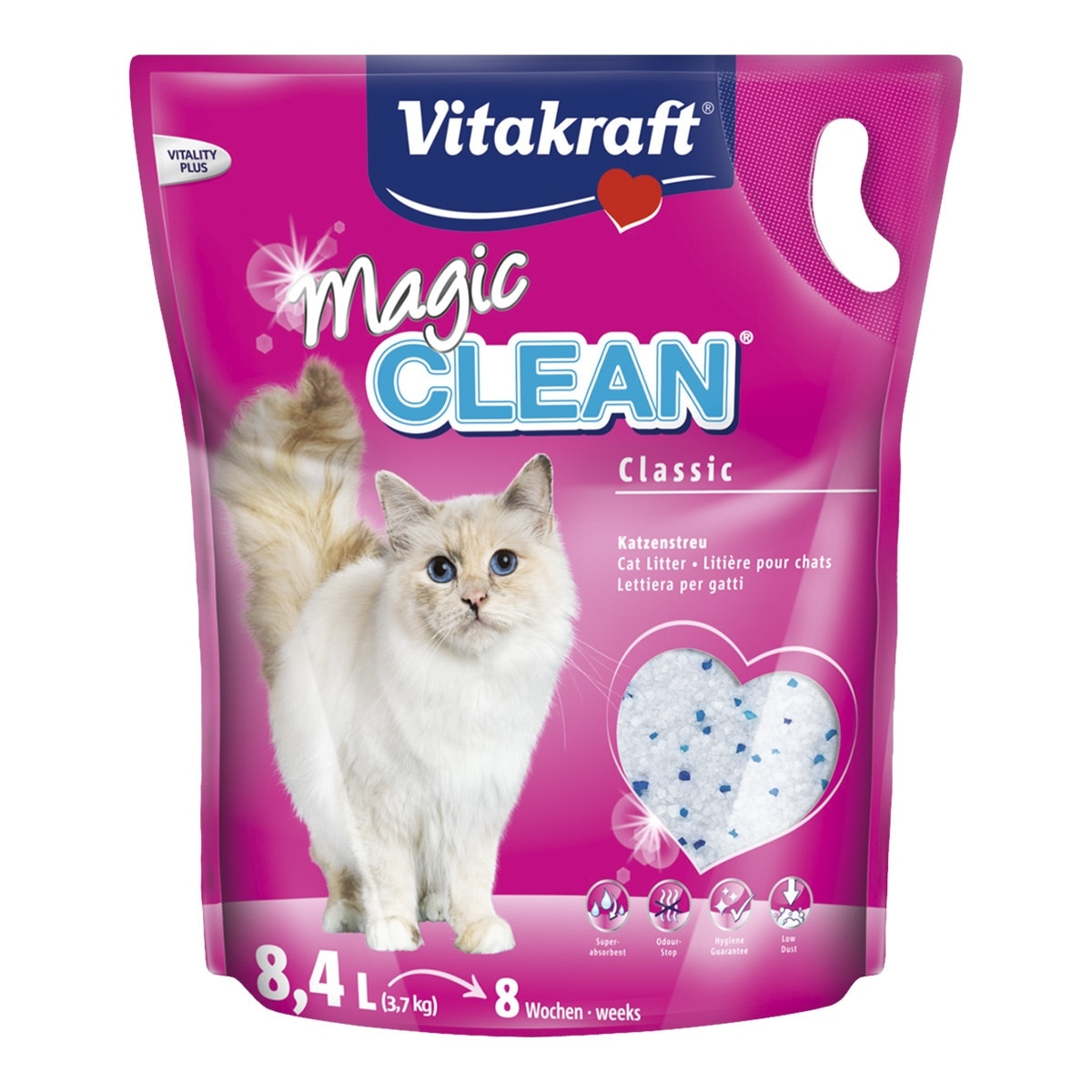 Imagen 1 de VITAKRAFT Magic Clean arena perlas de sílice para gatos envase 4,2 l