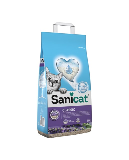 Sanicat - Arena absorbente Sanicat Classic Lavender para gatos 10 L