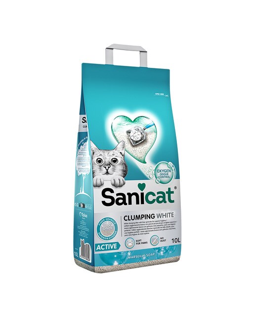 Sanicat - Arena Sanicat Clumping White Active para gatos 10 L