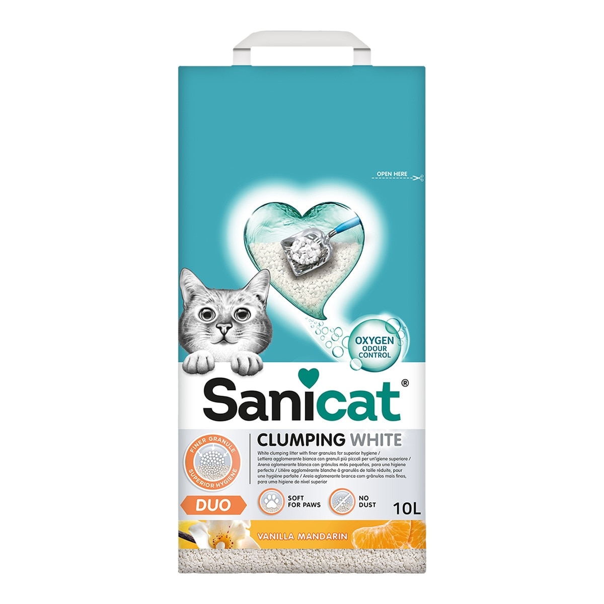 Sanicat - Arena Sanicat para gatos clumping white 10 L.