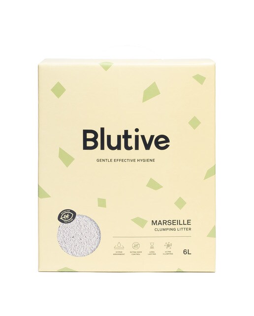 Blutive - Lecho ultra aglomerante Blutive para gatos aroma Marsella 6 L