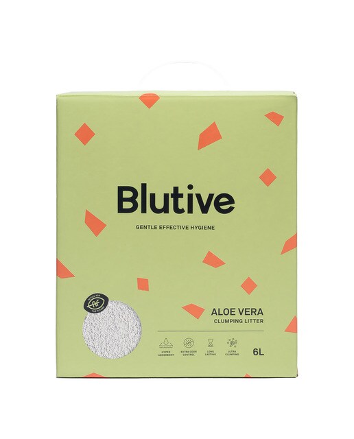 Blutive - Lecho ultra aglomerante Blutive para gatos aroma Aloe Vera 6 L