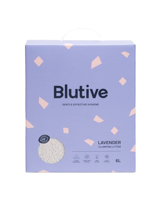 Blutive - Lecho ultra aglomerante Blutive para gatos aroma Lavanda 6 L