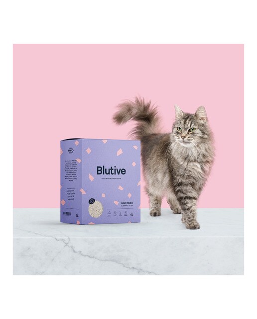 Lecho ultra aglomerante Blutive para gatos aroma Lavanda 6 L 6