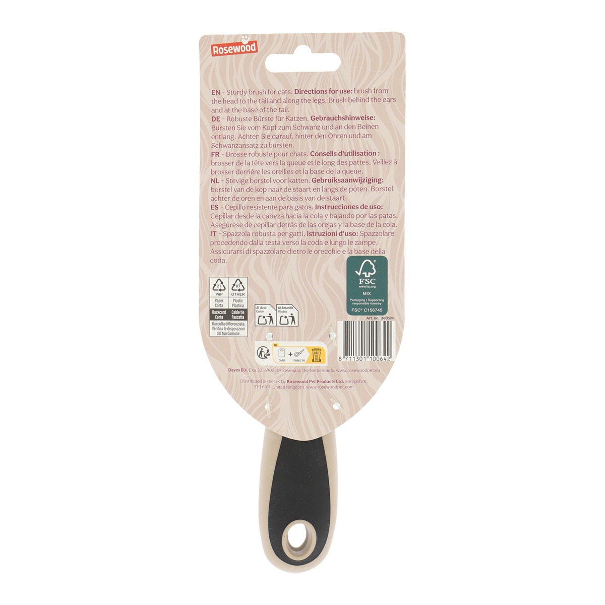 Cepillo de cerdas para gatos Rosewood 2