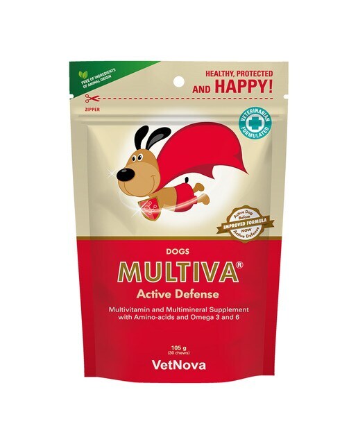 Alimento complementario multivitamínico para perros Vetnova Multiva Active Defense Dogs 30 chews