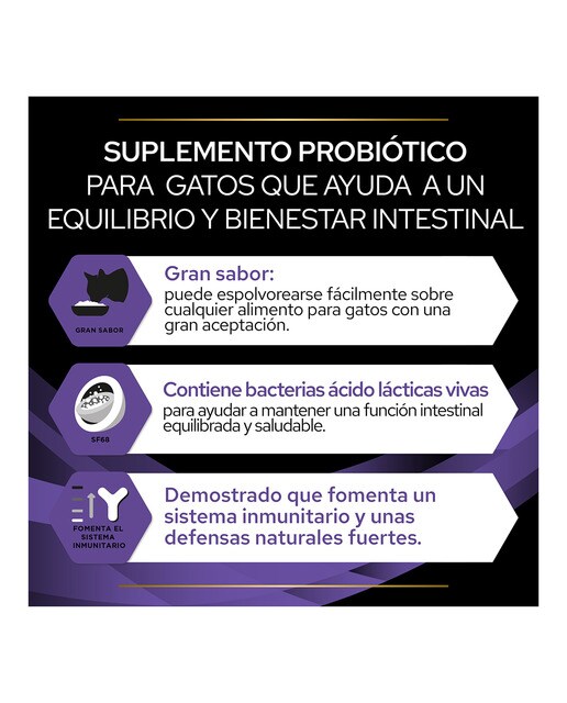 Suplemento alimenticio probiótico para gatos Purina Pro Plan FortiFlora 30 sobres 2