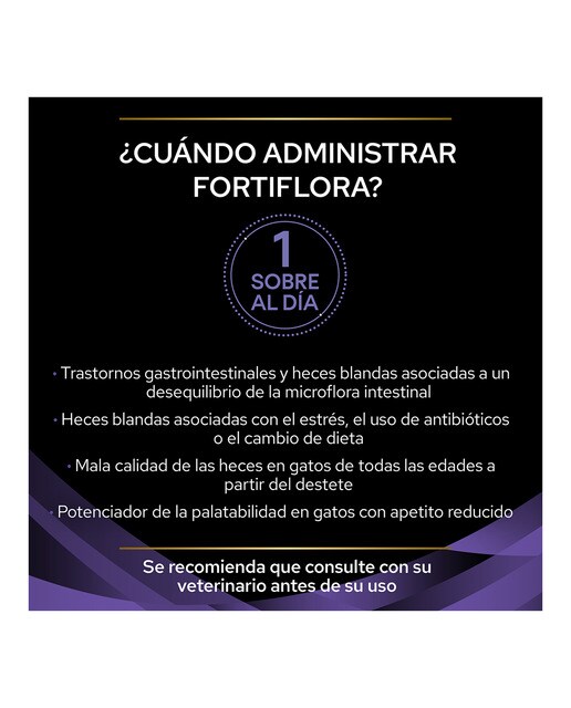 Suplemento alimenticio probiótico para gatos Purina Pro Plan FortiFlora 30 sobres 4