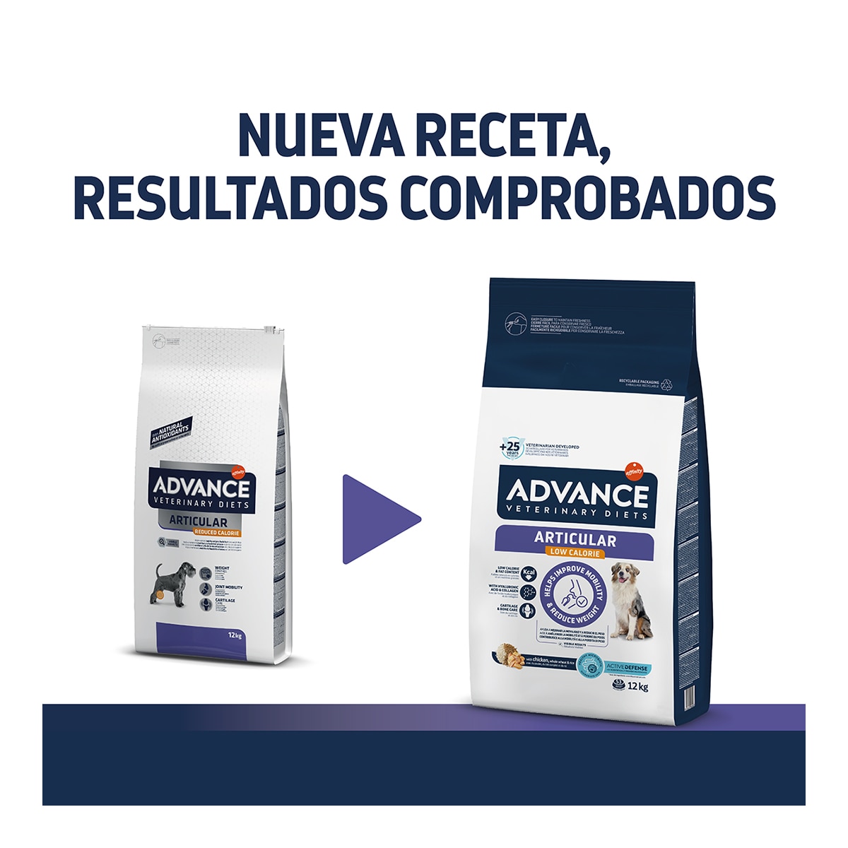 Pienso para perros cachorros y adultos Advance Articular Low Calorie Dietas Veterinarias pollo 2