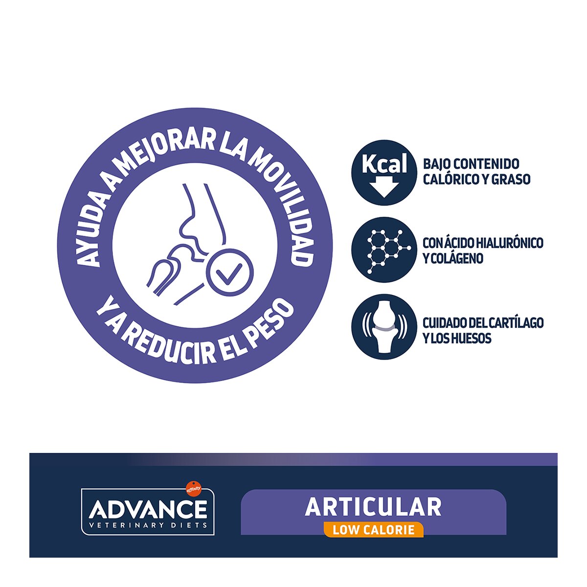 Pienso para perros cachorros y adultos Advance Articular Low Calorie Dietas Veterinarias pollo 3