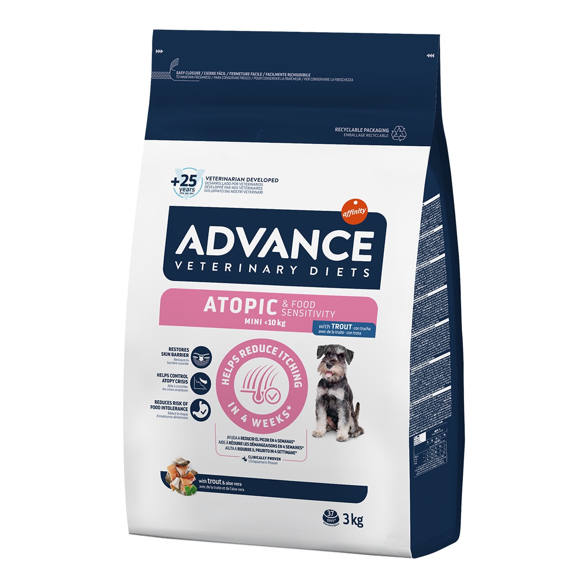Advance Veterinary Diets - Pienso para perros cachorros y adultos pequeños Advance Atopic Mini Dietas Veterinarias.