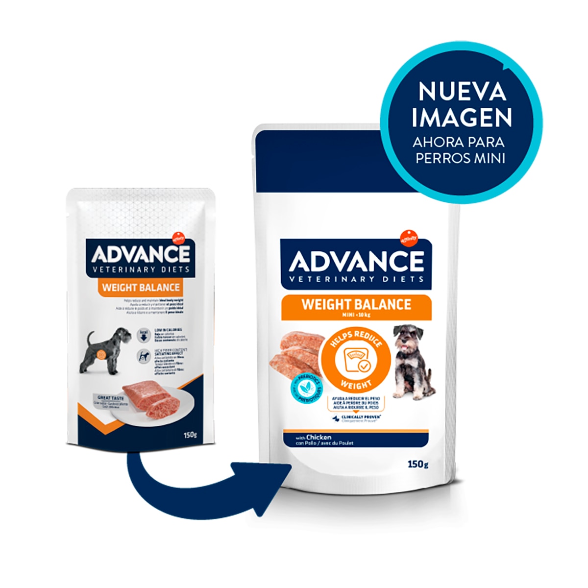 Imagen 2 de Comida húmeda para perros adultos Advance Weight Balance Dietas Veterinarias pollo 150 g