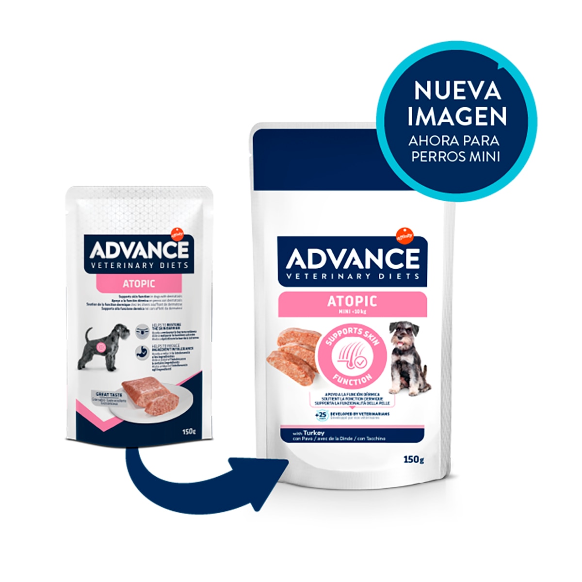 Comida húmeda para perros adultos Advance Atopic Dietas Veterinarias pavo 150 g 2