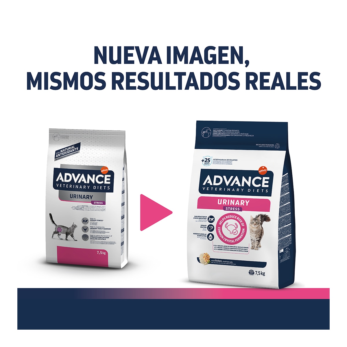 Pienso para gatos adultos Advance Urinary Stress Dietas veterinarias 1,25 kg 2