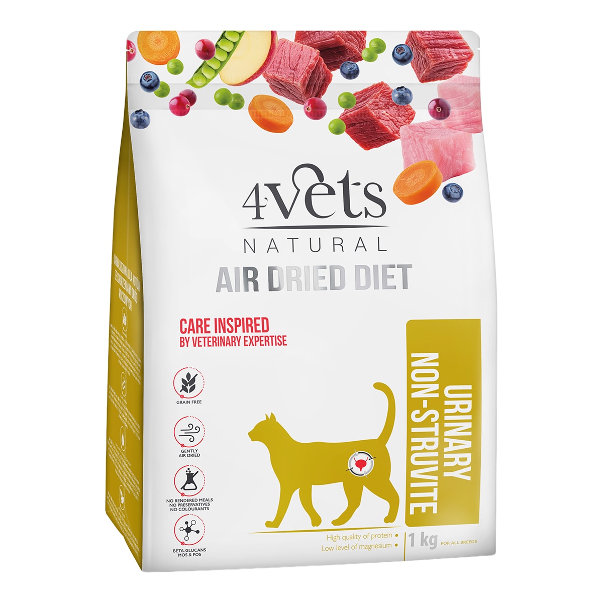 Pienso para gatos adultos Urinary Non-Struvite 4Vets Natural ternera y pavo 1 kg 1