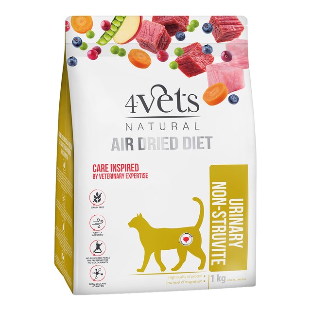 Pienso para gatos adultos Urinary Non-Struvite 4Vets Natural ternera y pavo 1 kg