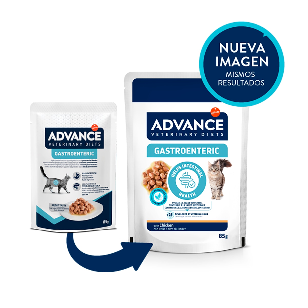 Comida húmeda para gatos cachorros y adultos Advance Gastro Intestinal Dietas Veterinarias pollo 85 g 2