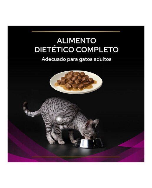Comida húmeda para gatos adultos Purina Pro Plan Urinary Dietas Veterinarias salmón 10 sobres 4