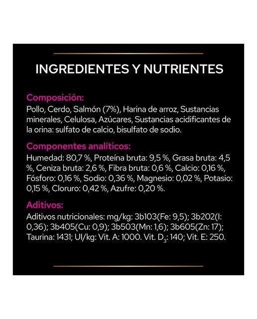 Comida húmeda para gatos adultos Purina Pro Plan Urinary Dietas Veterinarias salmón 10 sobres 5