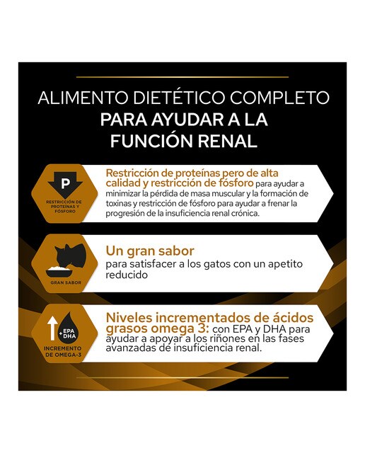 Comida húmeda para gatos adultos Purina Pro Plan Función Renal Dietas Veterinarias pollo 10 sobres 4